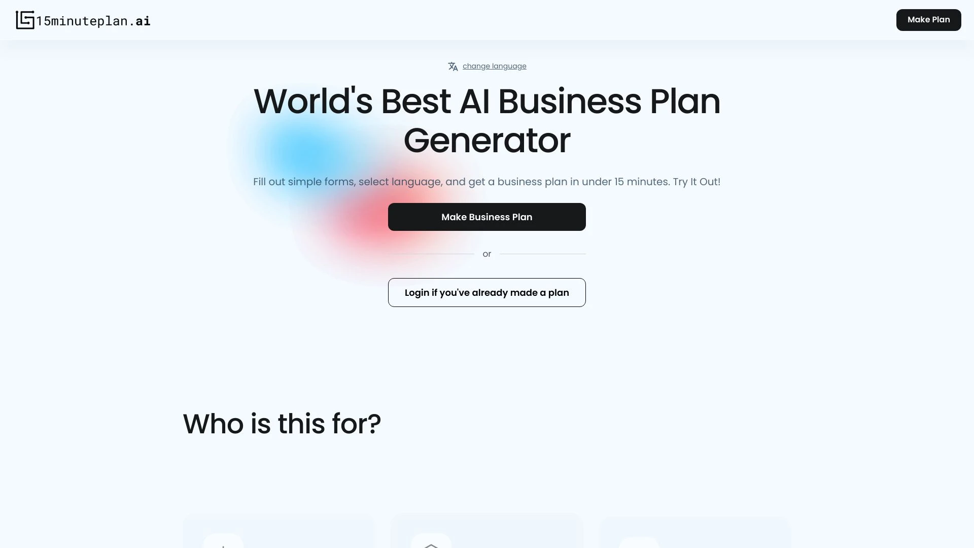 15minuteplan.ai - AI Tool Ocean