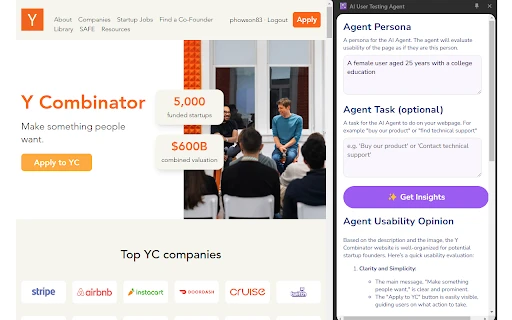 AI User Testing Agent - Chrome Extension - AI Tool Ocean