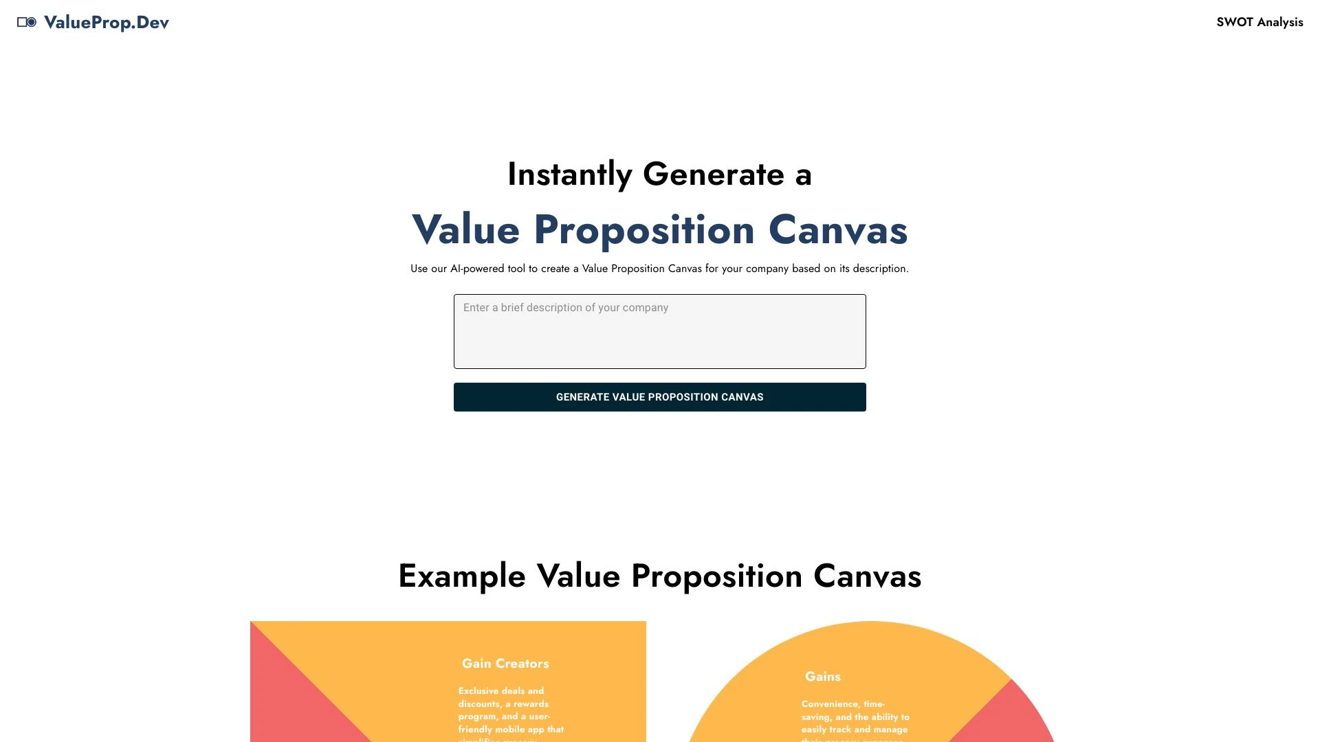 AI Value Proposition Canvas Generator - AI Tool Ocean