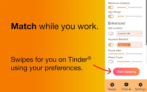 Auto Swiper for Tinder - Chrome Extension - AI Tool Ocean