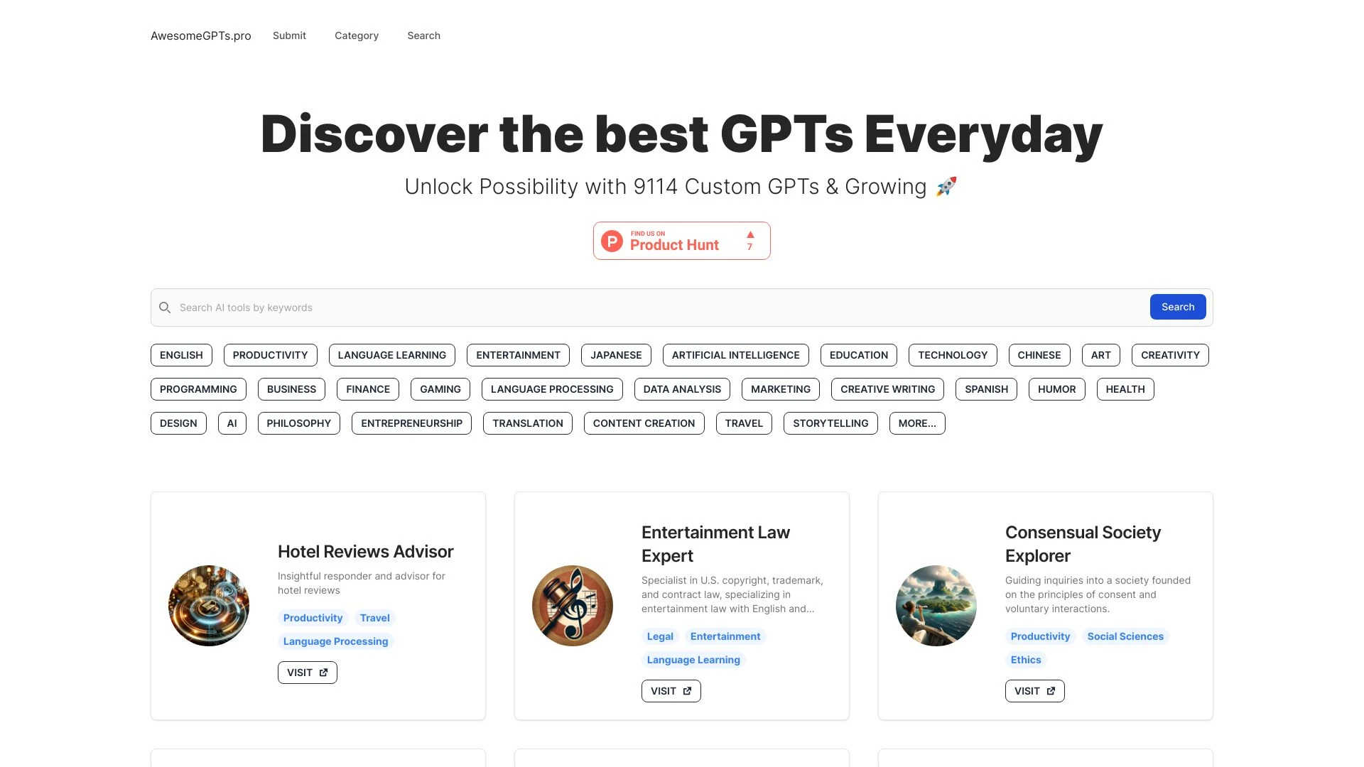 AwesomeGPTs - AI Tool Ocean