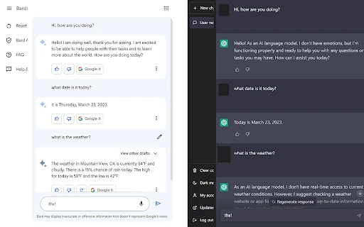 Bard vs ChatGPT - Chrome Extension - AI Tool Ocean