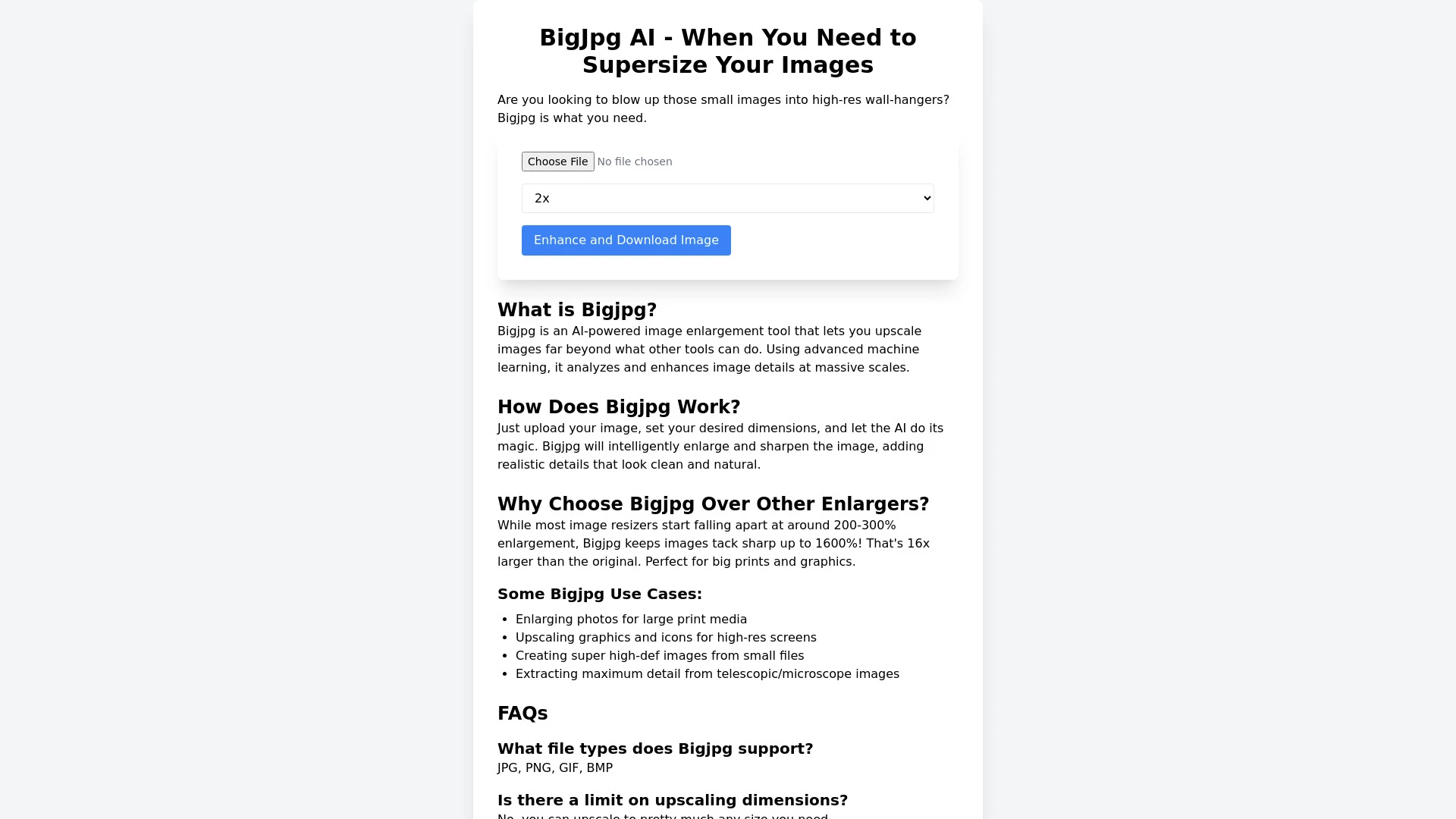 BigJpg AI - AI Tool Ocean
