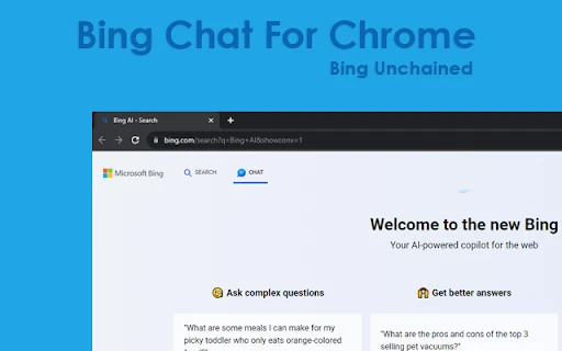 Bing Chat For Chrome Bing Unchained - Chrome Extension - AI Tool Ocean