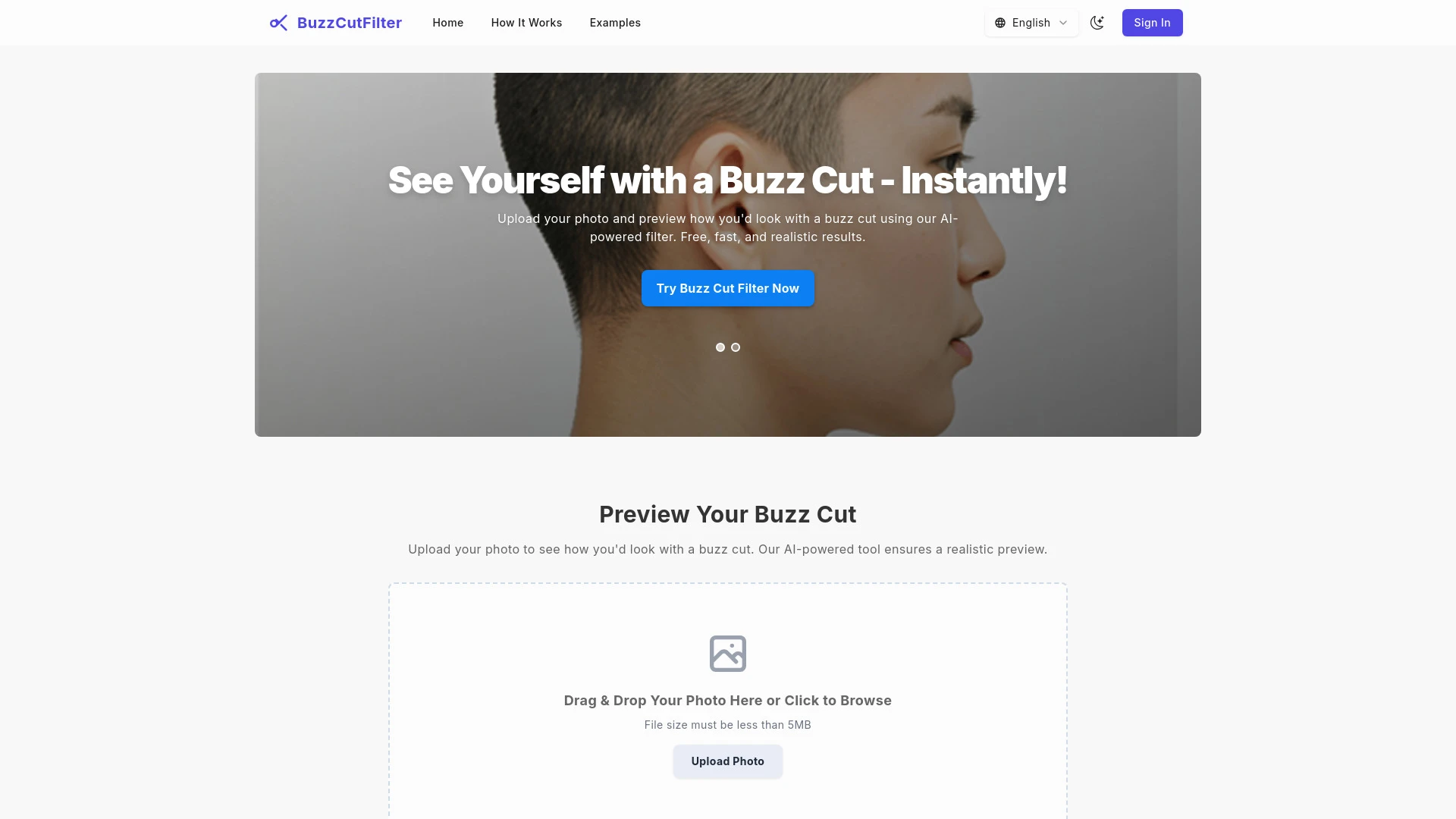 Buzz Cut Filter - AI Tool Ocean