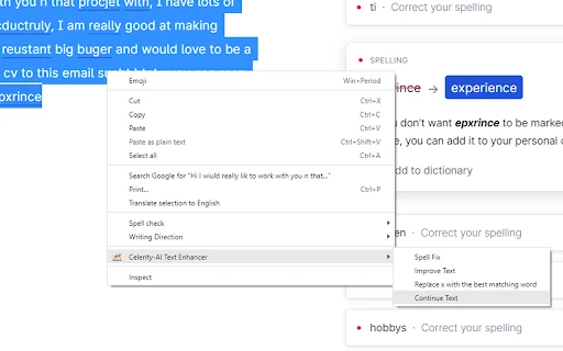 Celerity-AI Text enhancer - Chrome Extension - AI Tool Ocean