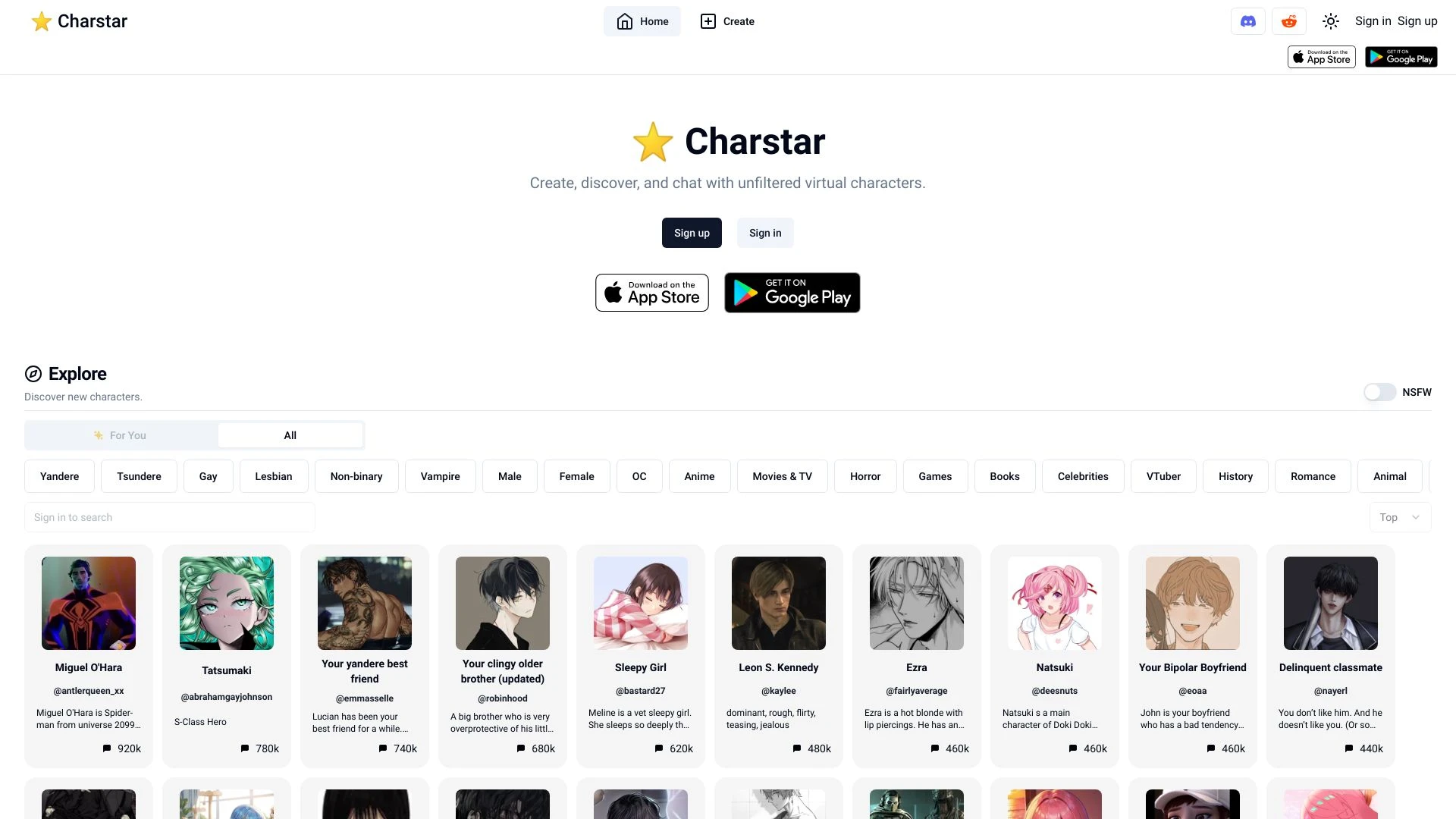 Charstar - AI Tool Ocean