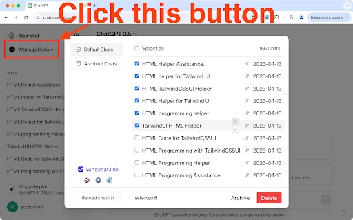 ChatGPT Batch Delete History Bulk - Chrome Extension - AI Tool Ocean
