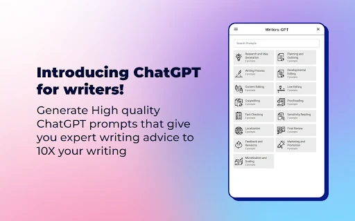 ChatGPT Prompt Generator for Authors - Chrome Extension - AI Tool Ocean