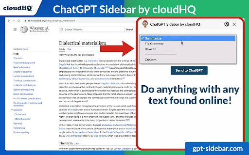 ChatGPT Sidebar by cloudHQ - Chrome Extension - AI Tool Ocean