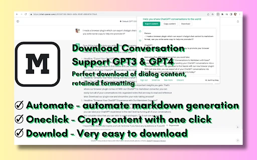 ChatGPT to Markdown Extension - Chrome Extension - AI Tool Ocean