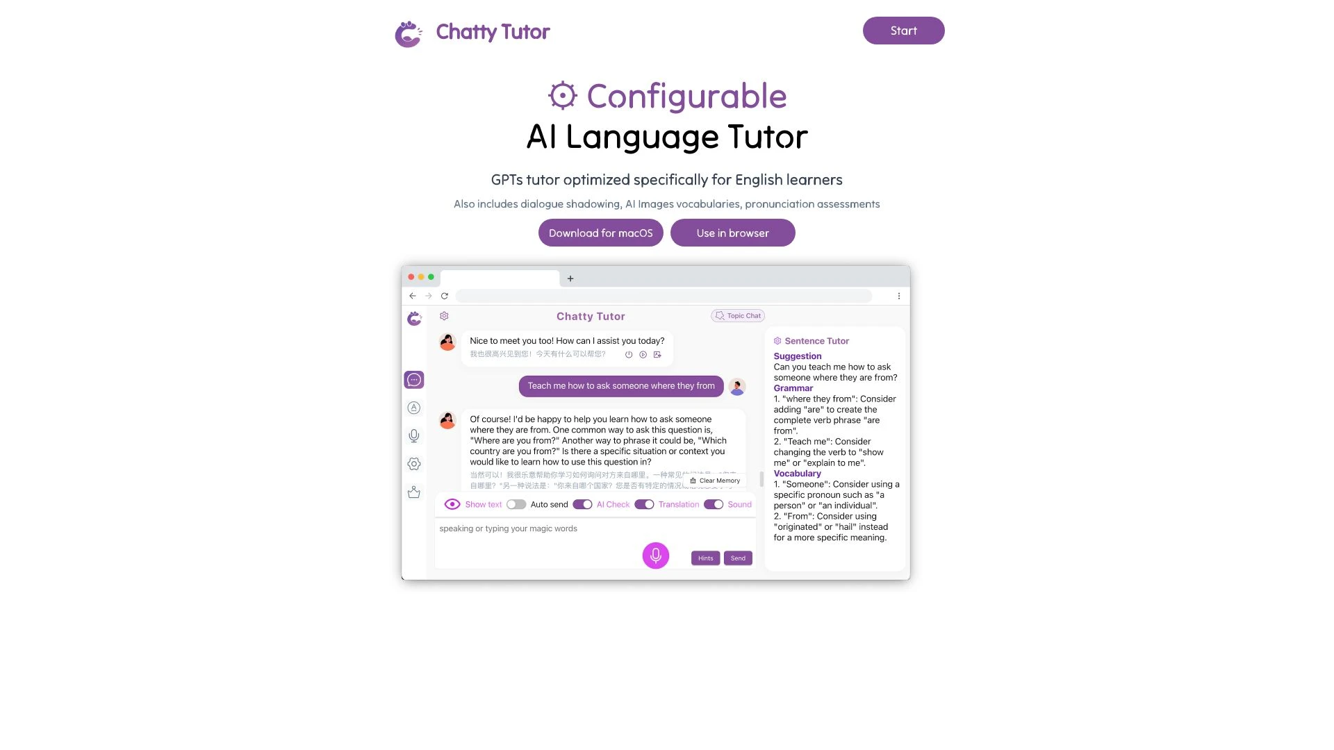 Chatty Tutor - AI Tool Ocean
