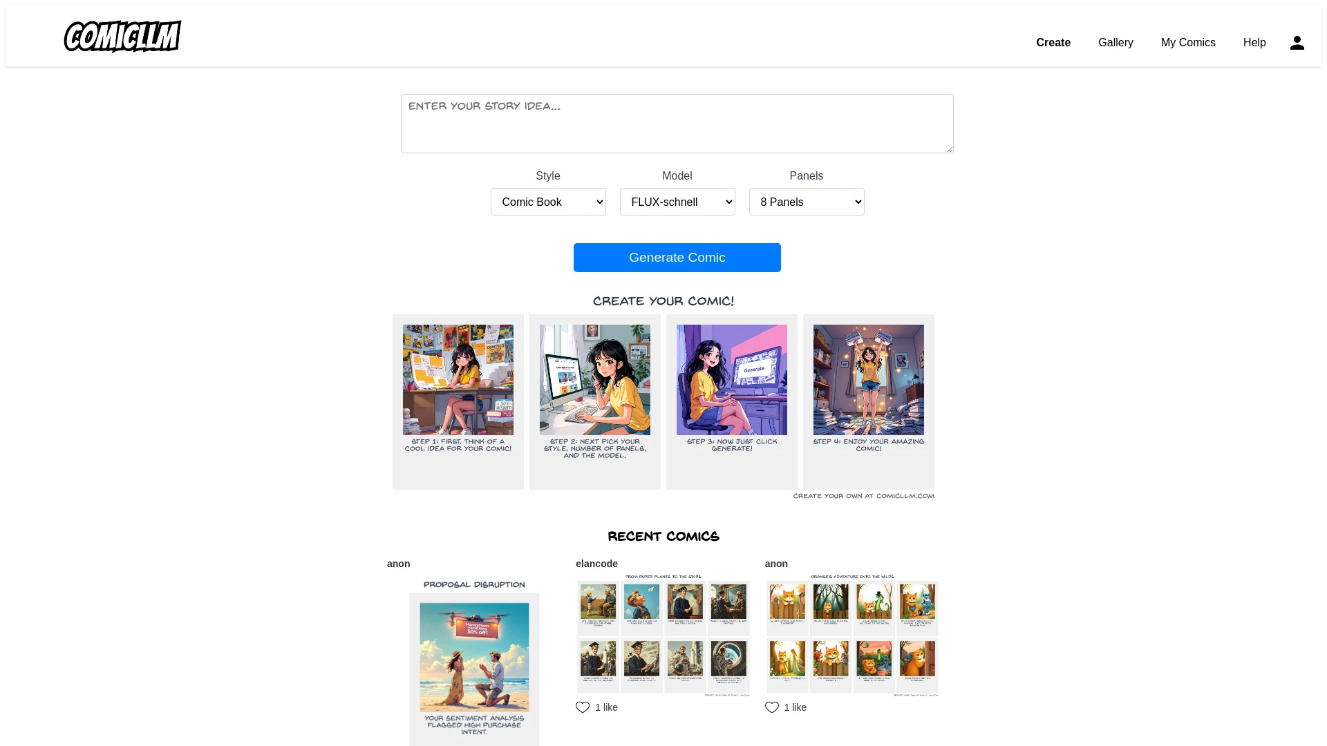 Comic LLM - AI Tool Ocean