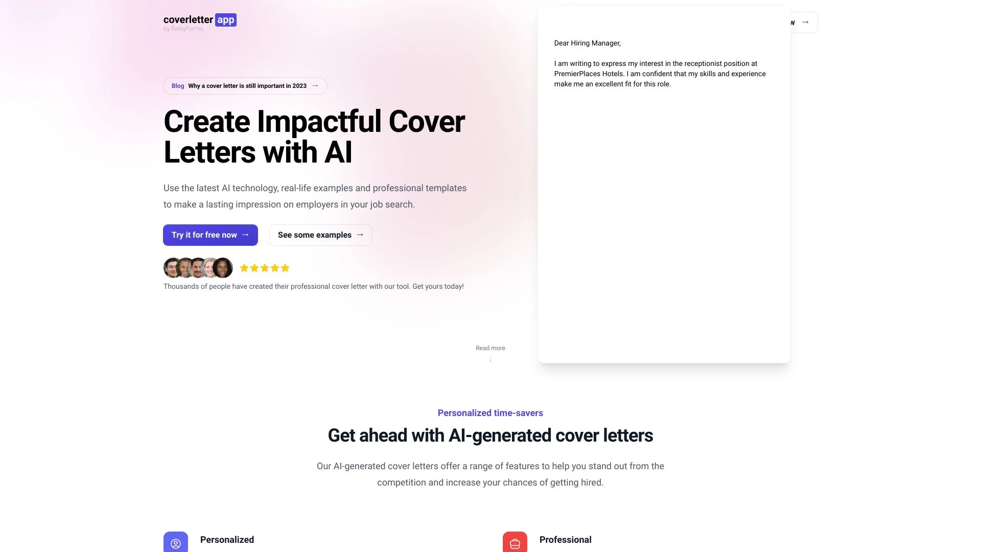 CoverLetter.app - AI Tool Ocean