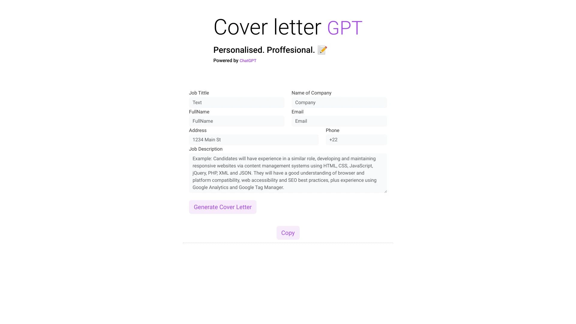 CoverLetterGPT - AI Tool Ocean