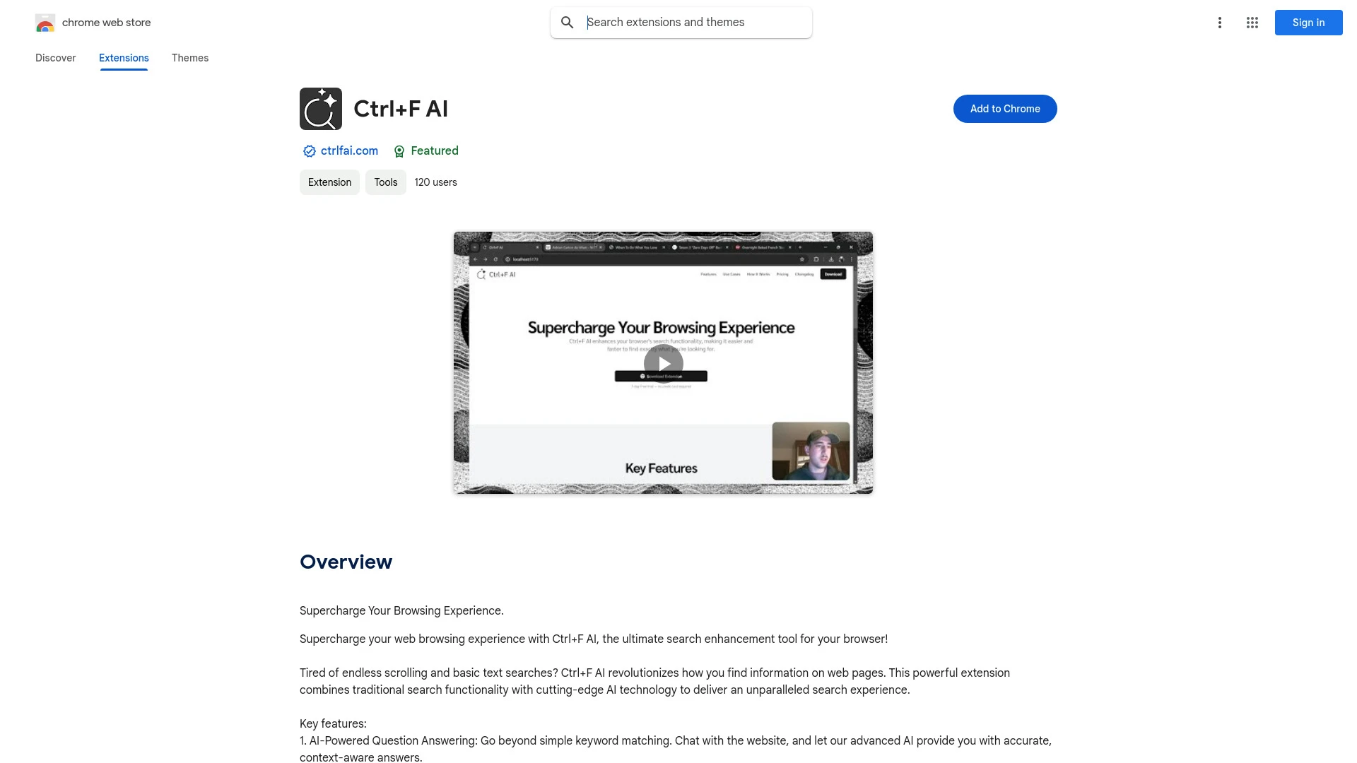 Ctrl+F AI - Chrome Extension - AI Tool Ocean