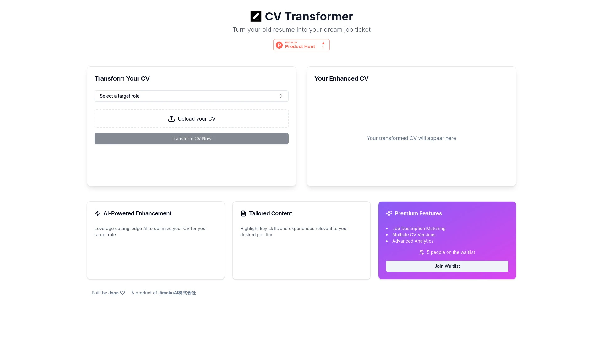 CV Transformer - AI Tool Ocean