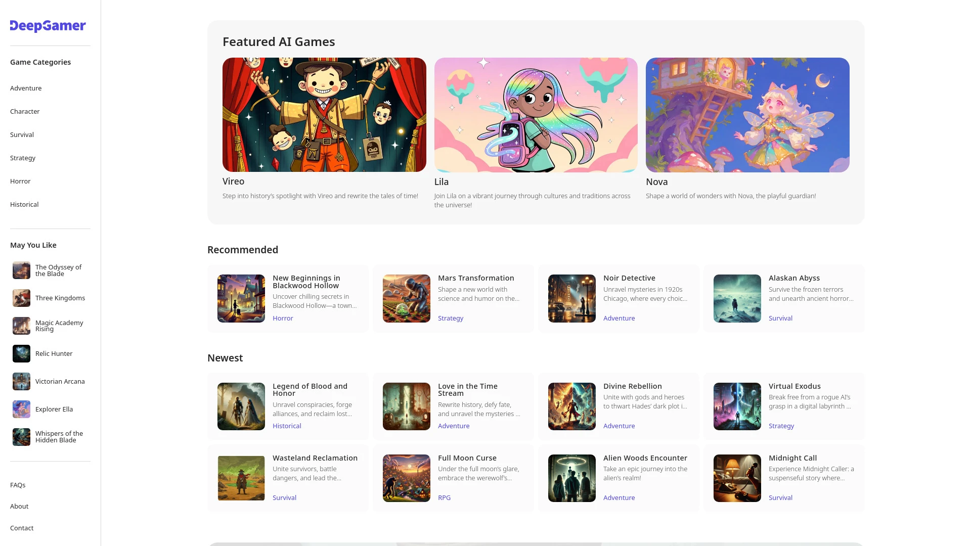 DeepGamer - AI Tool Ocean