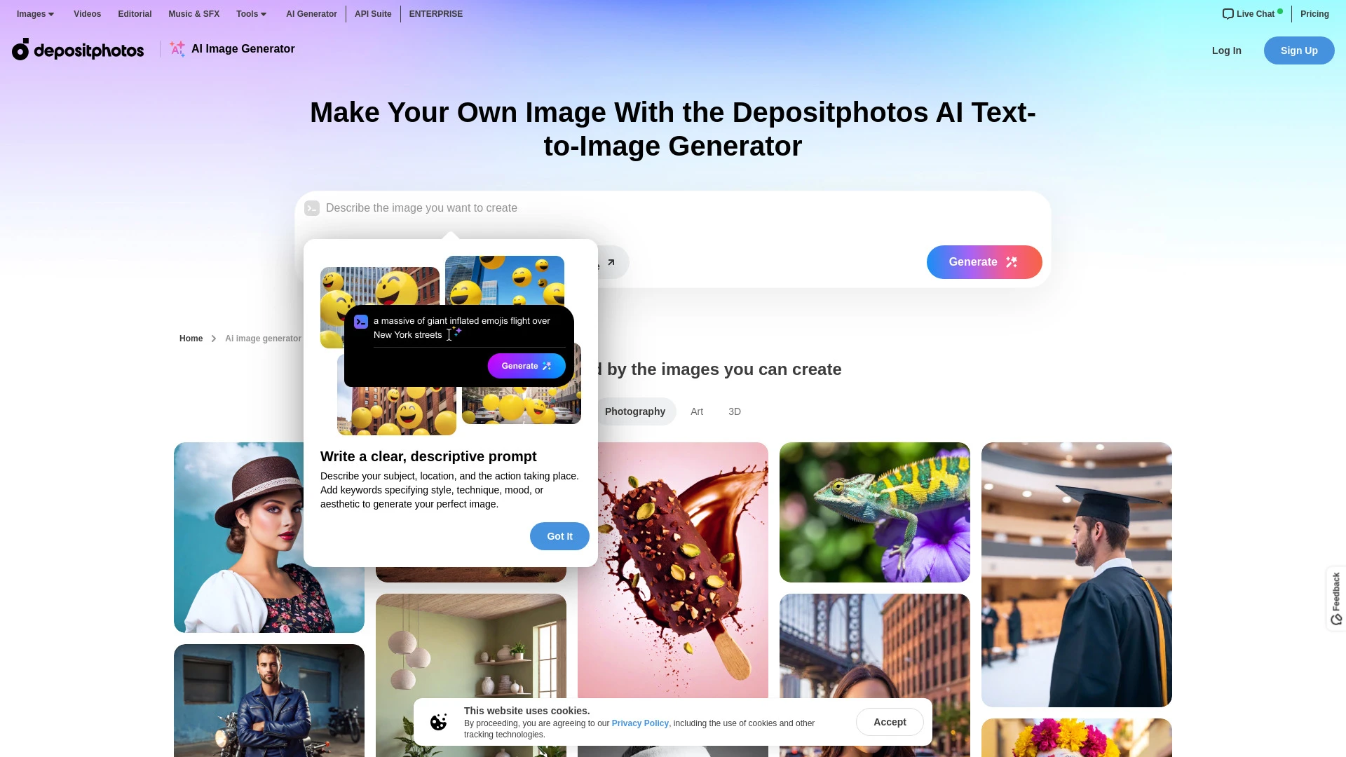 Depositphotos AI Image Generator - AI Tool Ocean