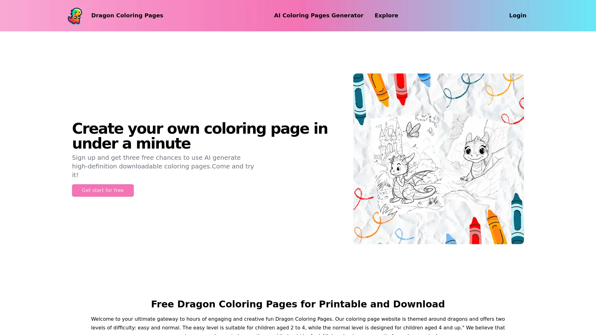 Dragon Coloring Pages - AI Tool Ocean
