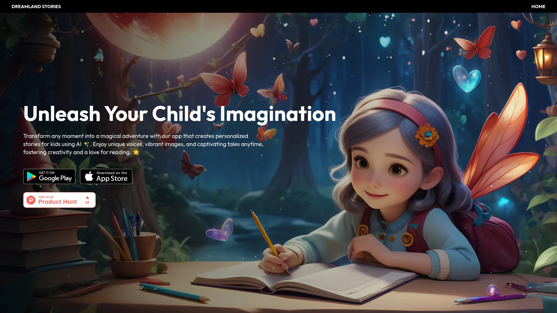 Dreamland - Create Kids Stories - AI Tool Ocean