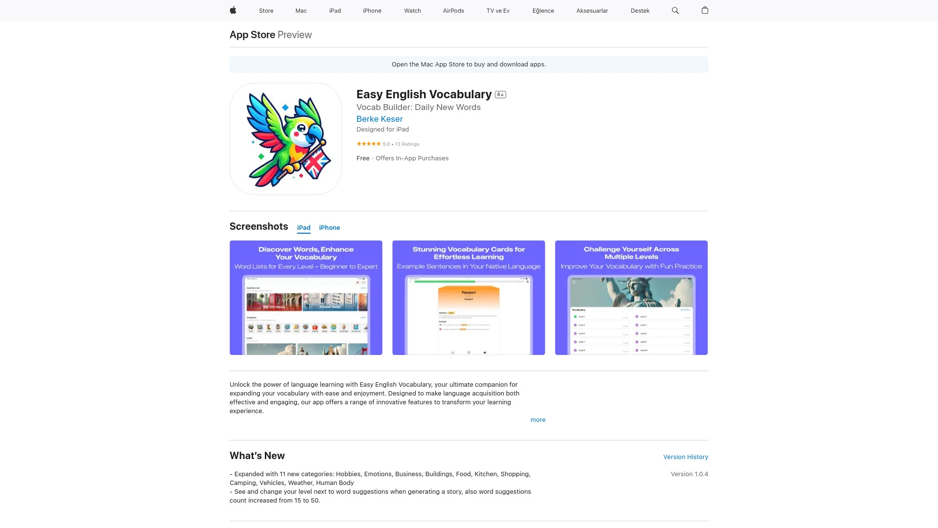 Easy English Vocabulary - AI Tool Ocean