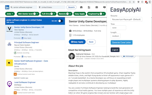 EasyApplyAI - Chrome Extension - AI Tool Ocean