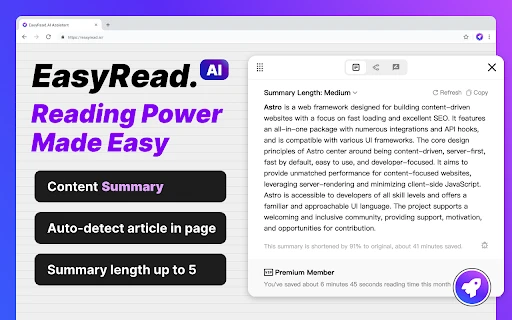 EasyRead.AI - Chrome Extension - AI Tool Ocean
