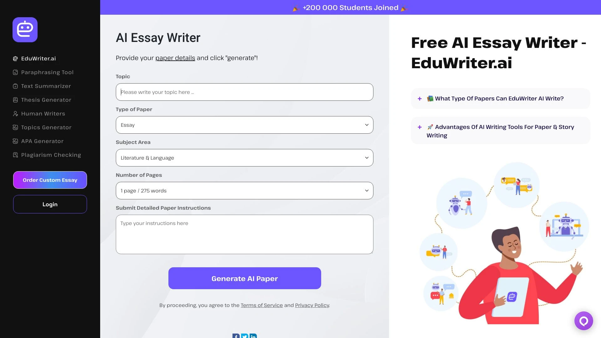 EduWriter AI - AI Tool Ocean