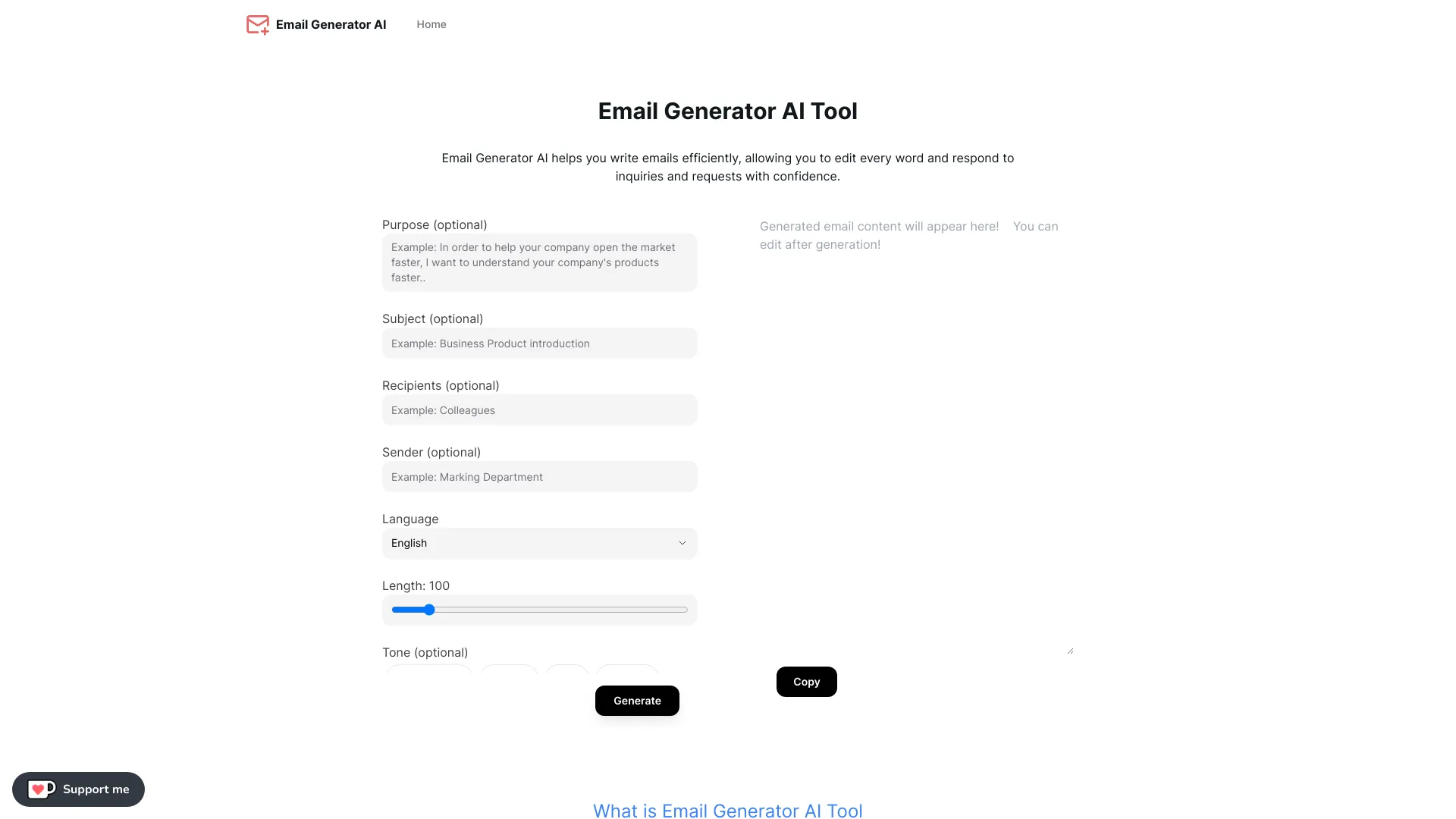 Email Generator AI Tool - AI Tool Ocean