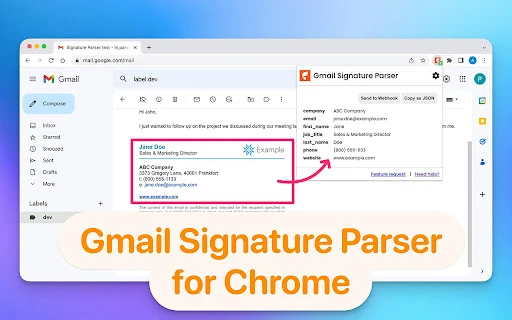 Email Signature Parser - Chrome Extension - AI Tool Ocean