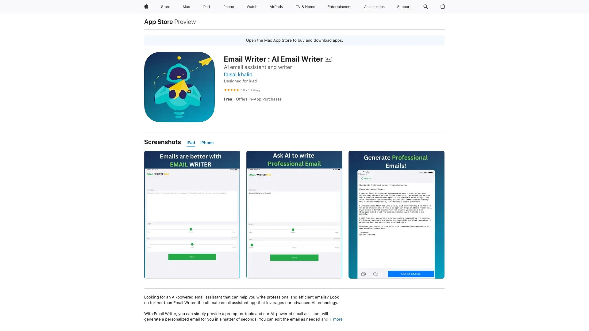 Email Writer : AI Email Writer - AI Tool Ocean