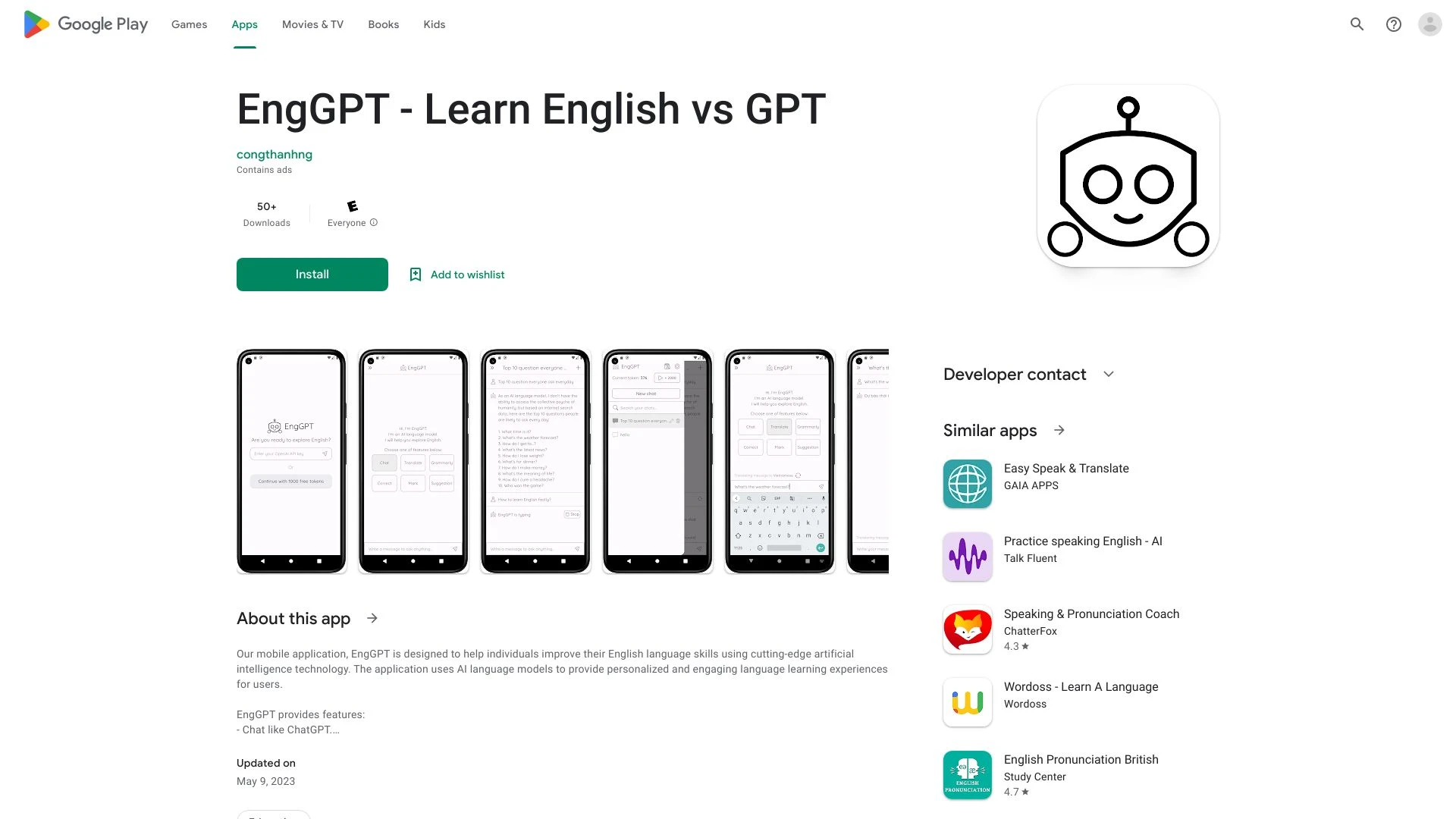 EngGPT - Learn English vs GPT - AI Tool Ocean