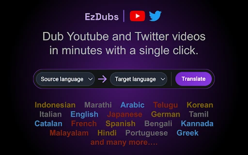 EzDubs - Chrome Extension - AI Tool Ocean