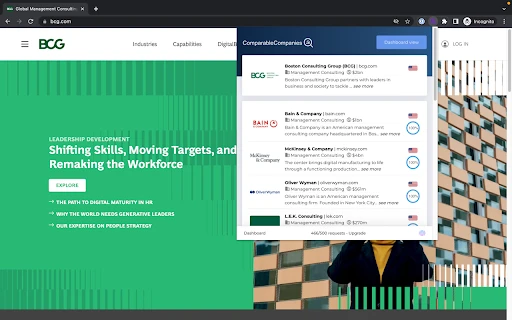 Find Similar Companies - Chrome Extension - AI Tool Ocean