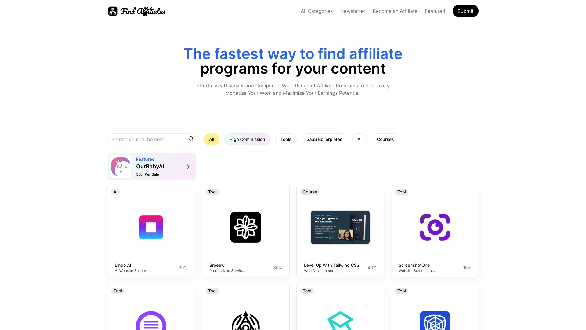 FindAffiliates - AI Tool Ocean