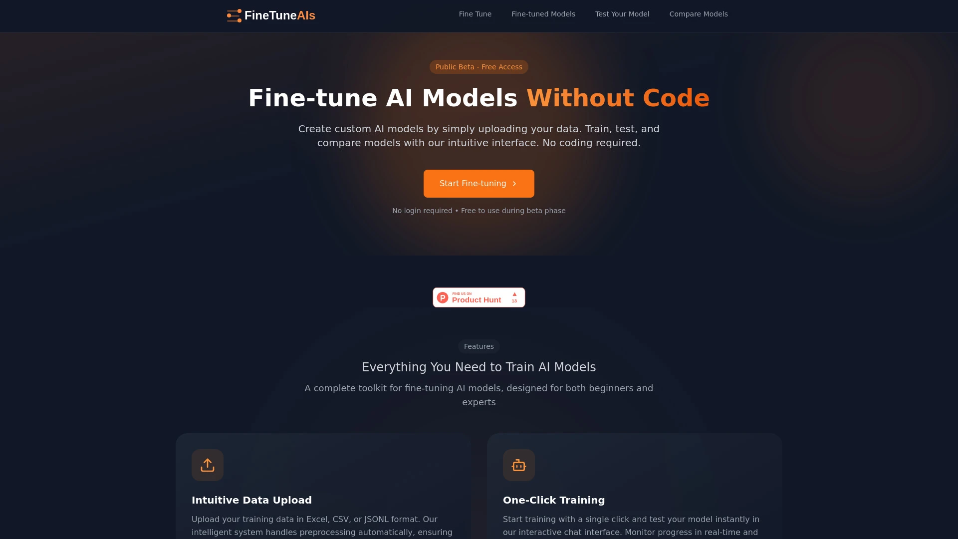 Fine-tune AIs - AI Tool Ocean