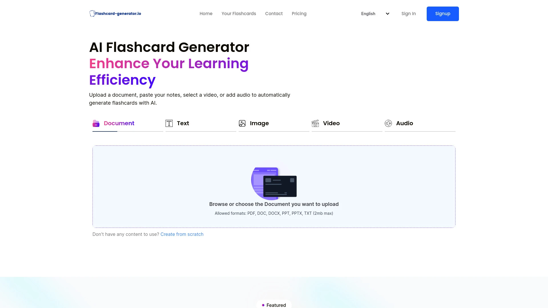 Flashcard Generator - AI Tool Ocean
