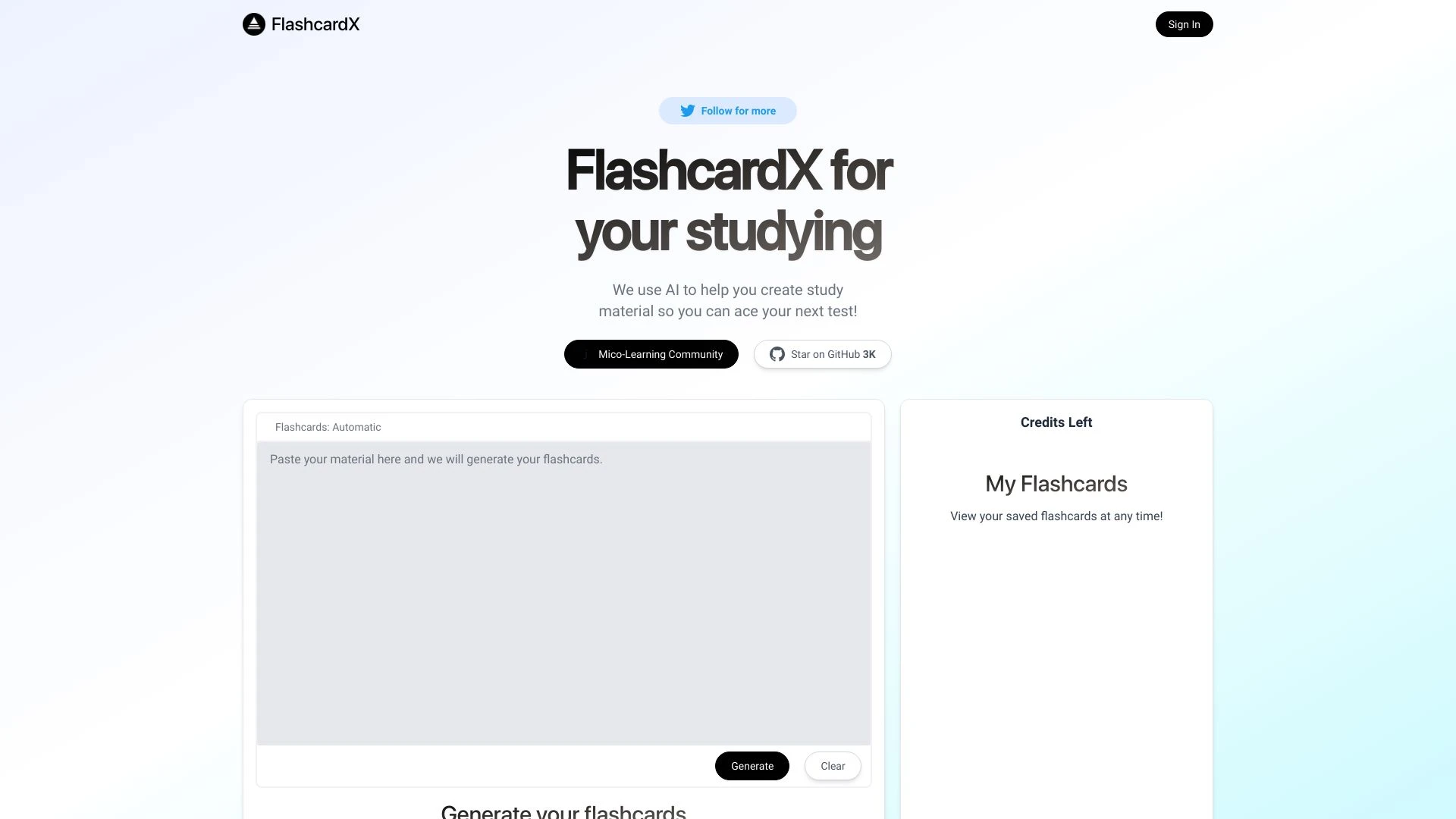 FlashcardX - AI Tool Ocean