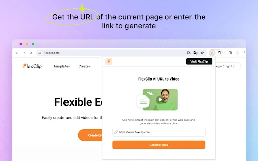 FlexClip AI URL to Video - Chrome Extension - AI Tool Ocean