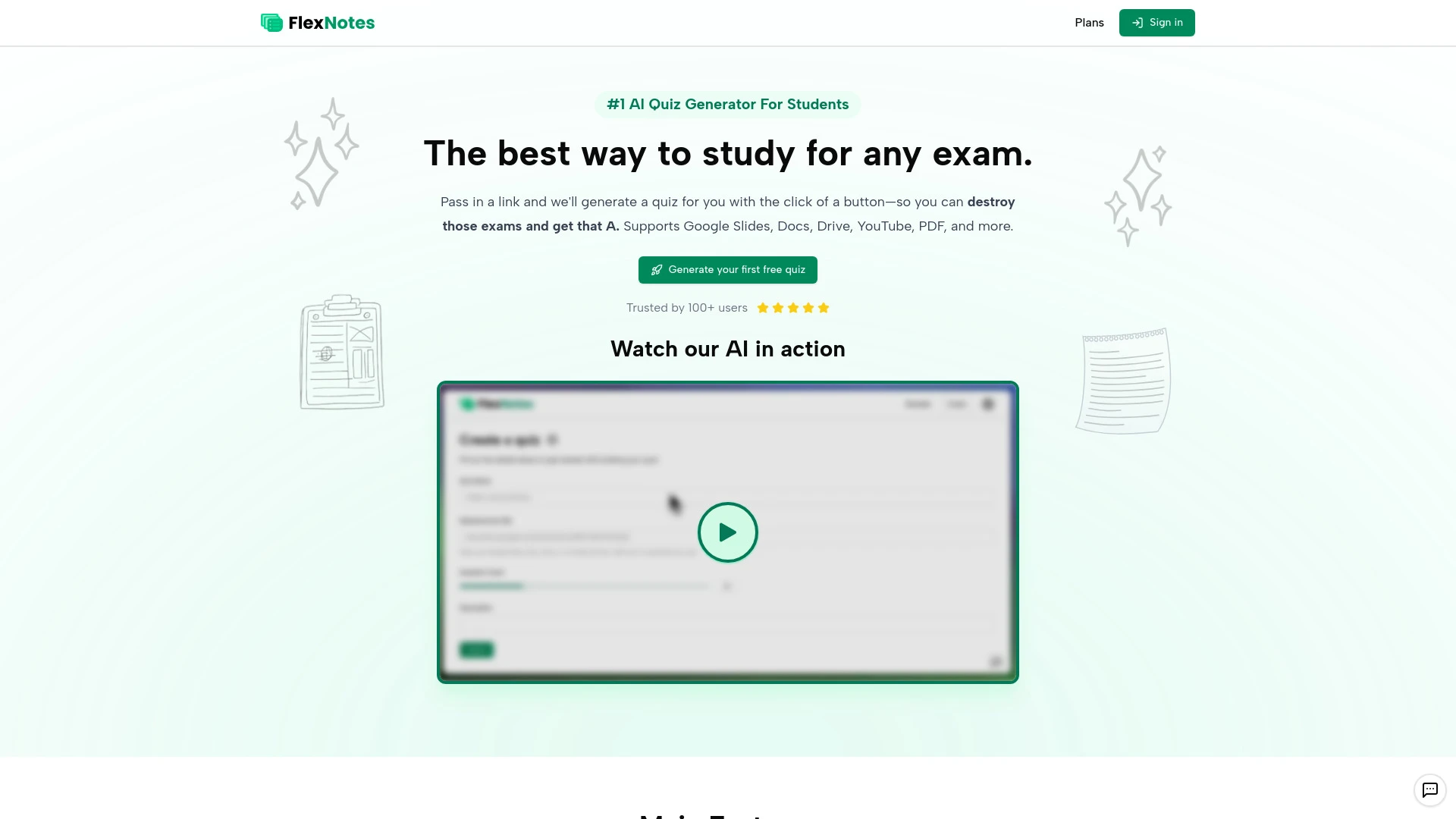FlexNotes - AI Quiz Generator - AI Tool Ocean
