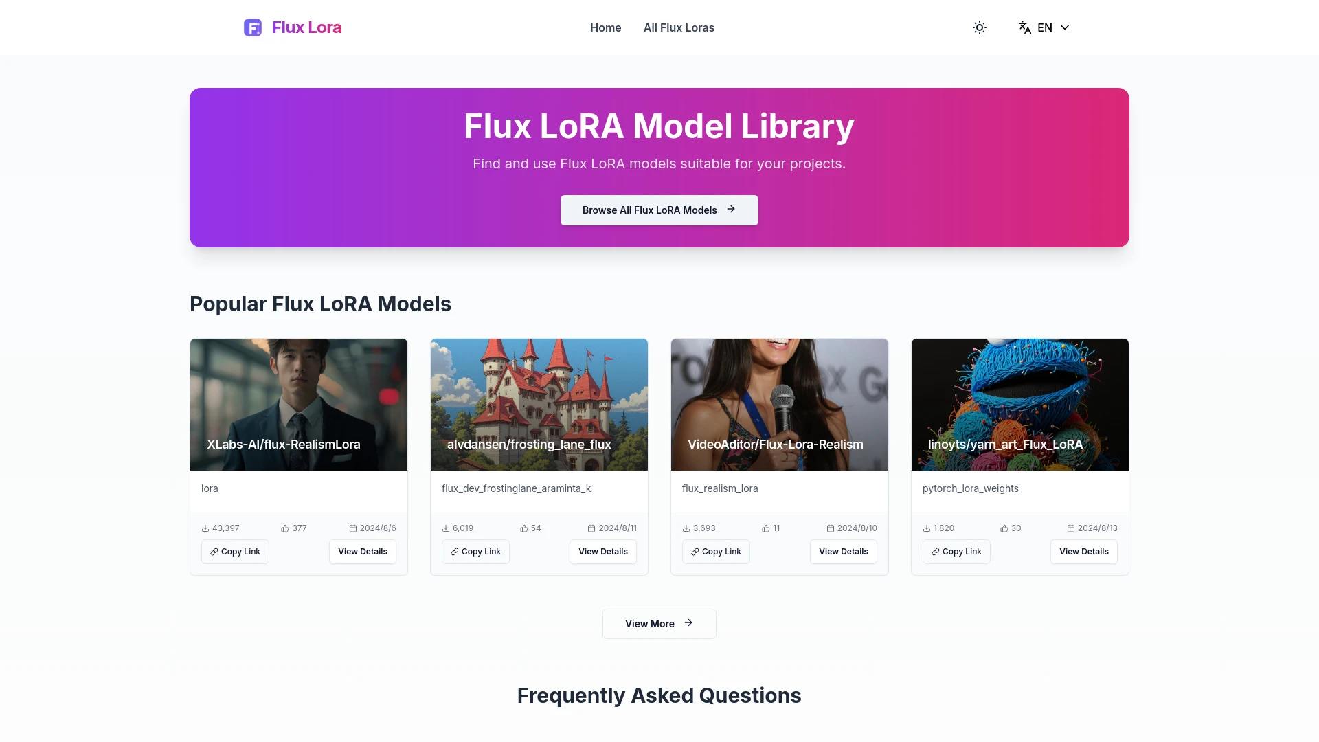 Flux LoRA Model Library - AI Tool Ocean