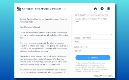 Free AI Email Generator - Chrome Extension - AI Tool Ocean