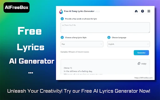 Free AI Song Lyrics Generator - Chrome Extension - AI Tool Ocean