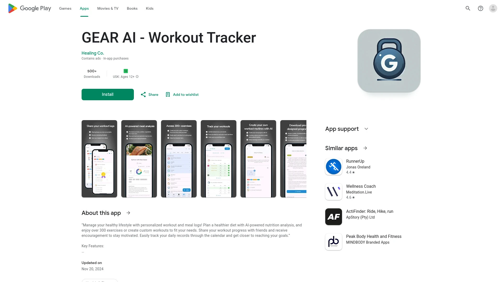 GEAR - Workout & Meal Tracker - AI Tool Ocean