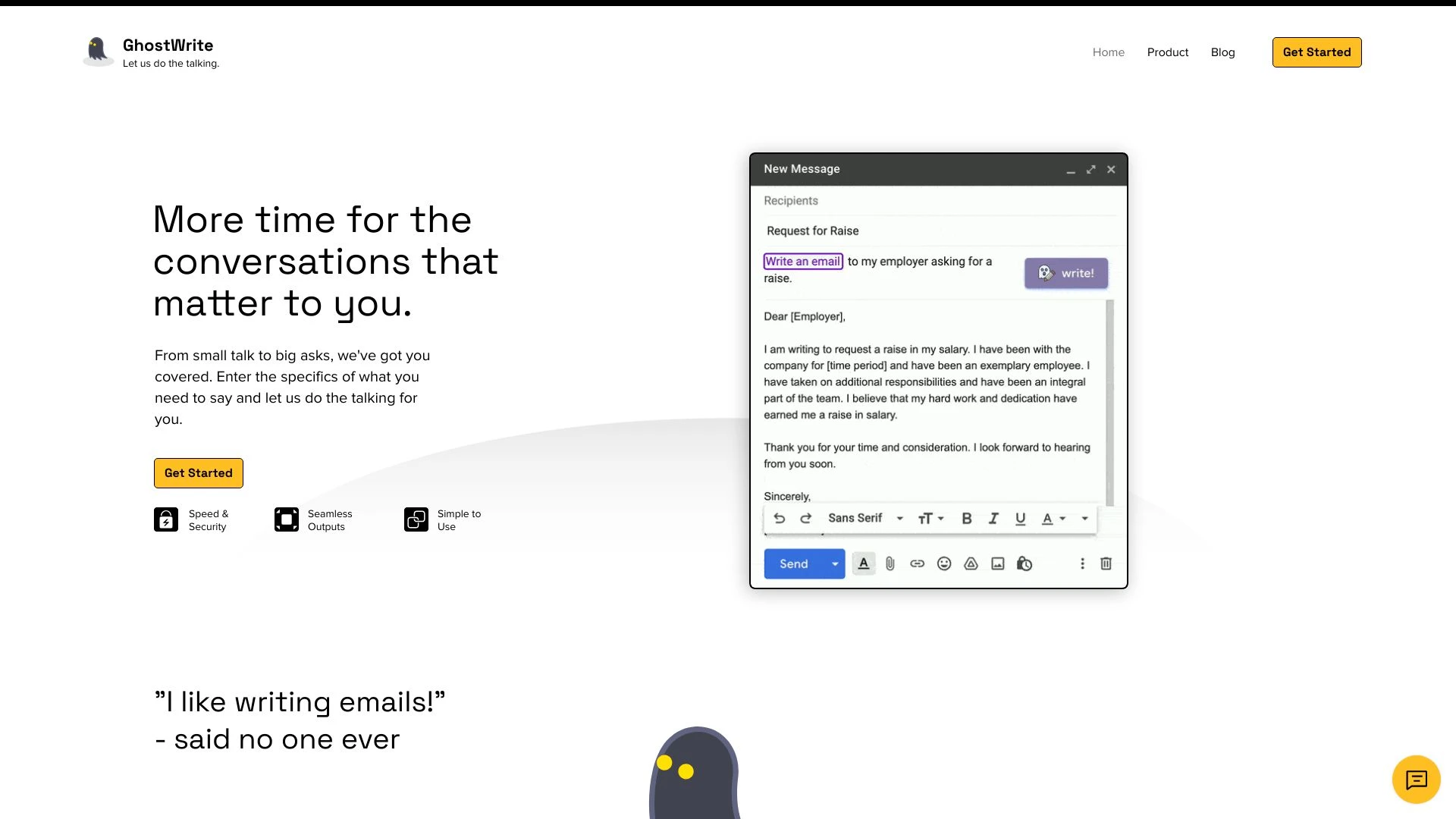 Ghostwrite: AI Email Writing Assistant - AI Tool Ocean