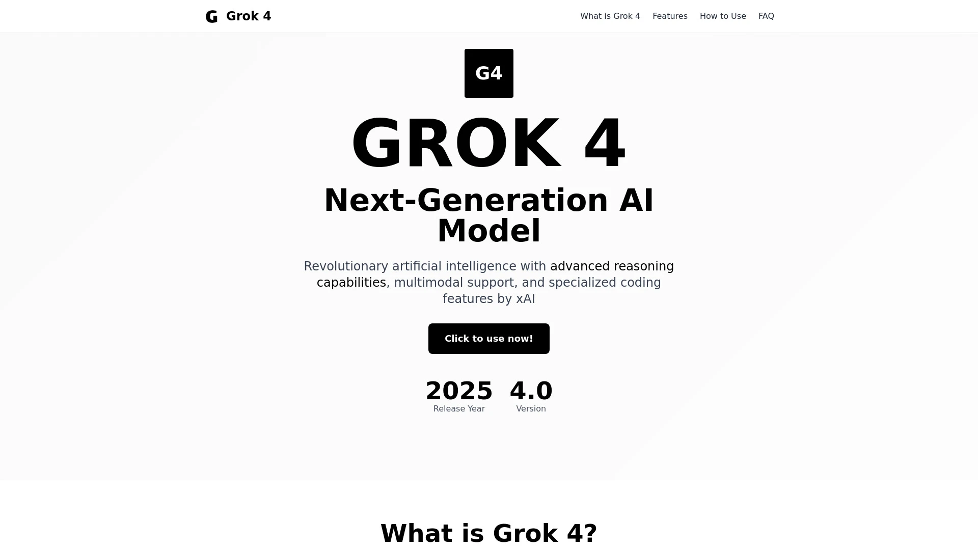 Grok 4 - Next-Generation AI Model by xAI - AI Tool Ocean