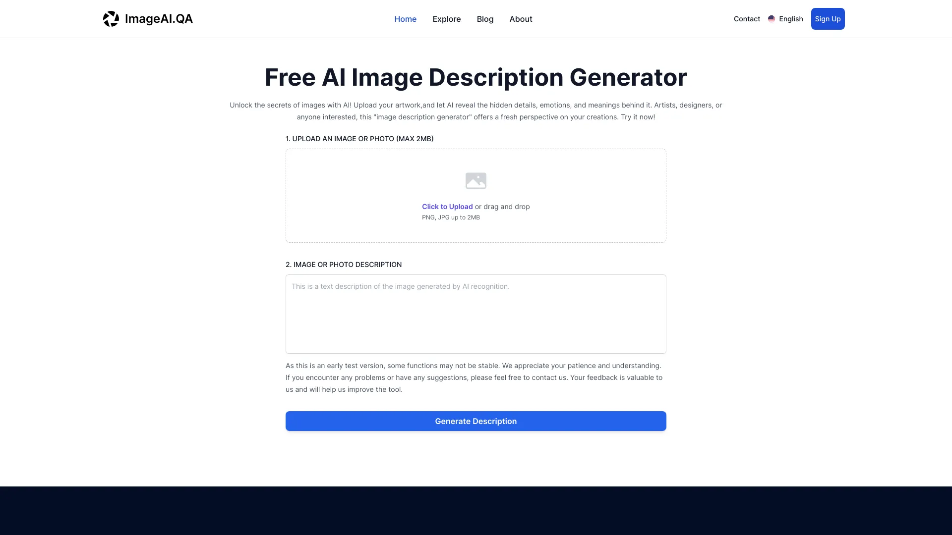 Image Describer - AI Tool Ocean