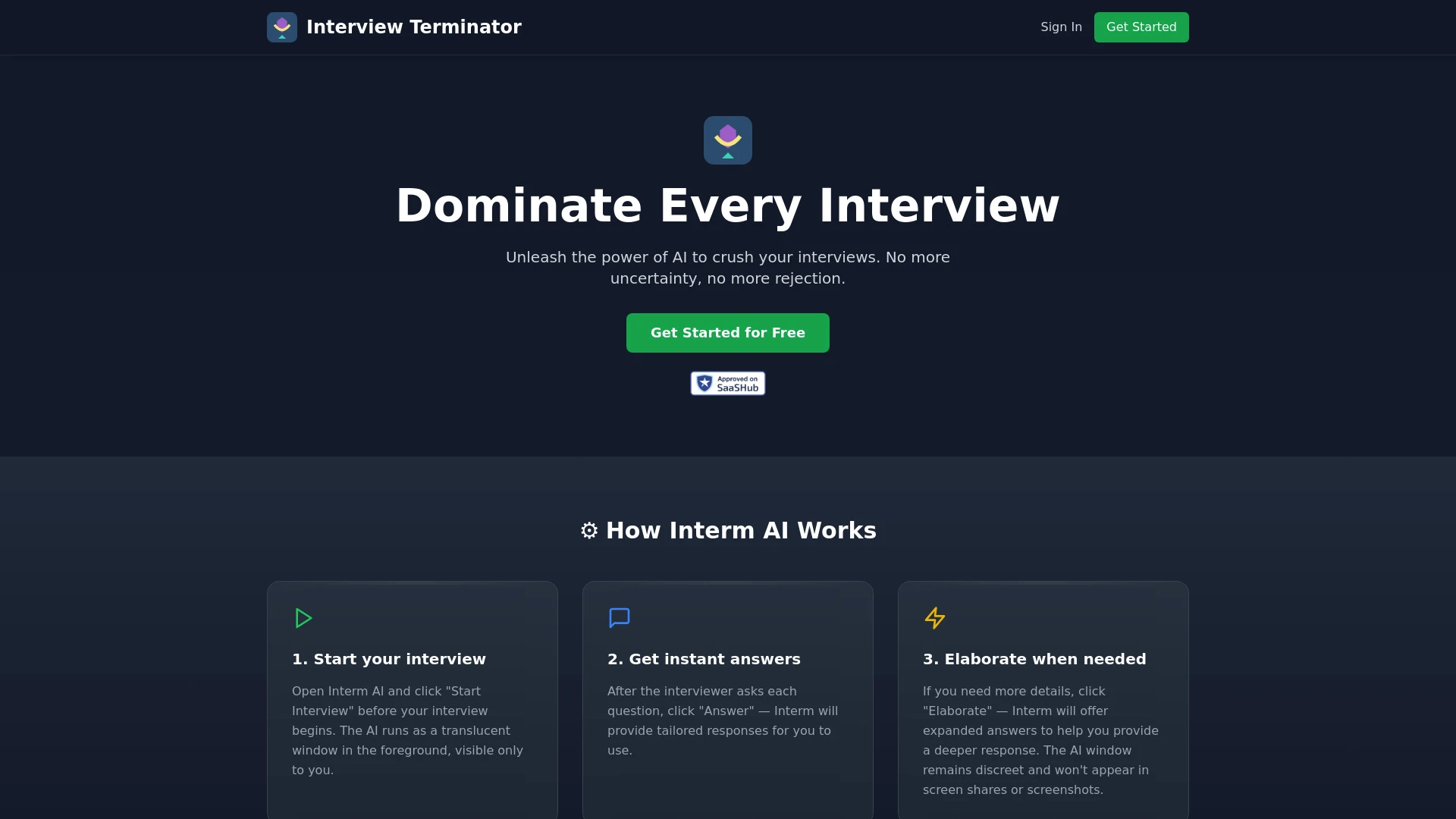 Interm AI - AI Tool Ocean
