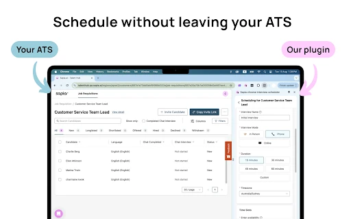 Interview Scheduling by Sapia.ai - Chrome Extension - AI Tool Ocean